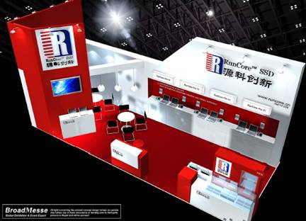 image shows design of RunCore's booth for CeBIT 2010